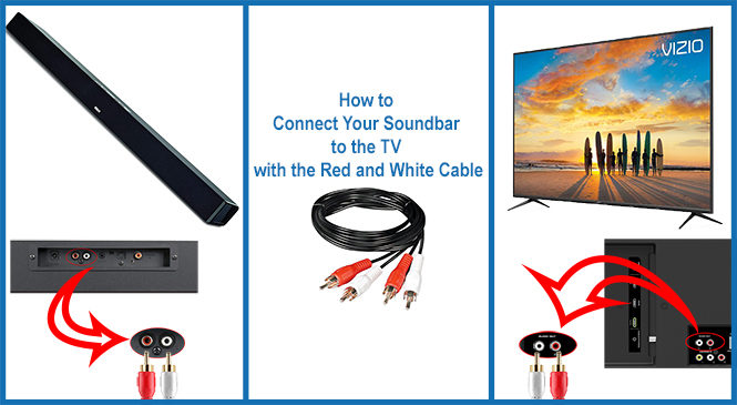 Connect Soundbar to the TV with the Red & White Cable